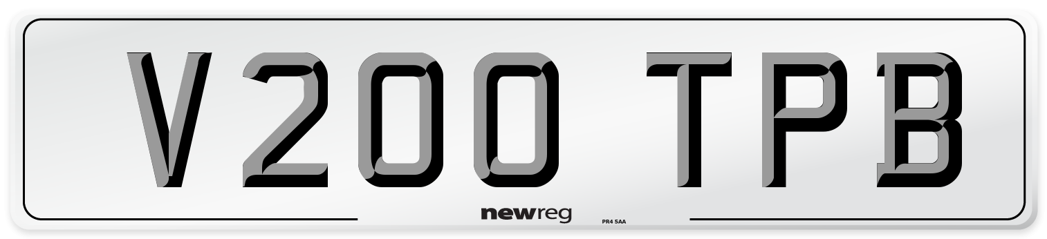 V200 TPB Number Plate from New Reg